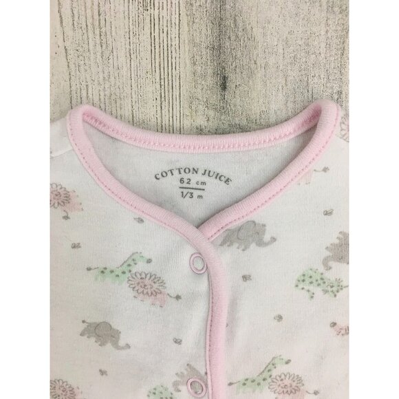 Cotton Juice 0 to 3 M Baby Girls Footie Set of 2 Pink Gingham - Picture 10 of 14